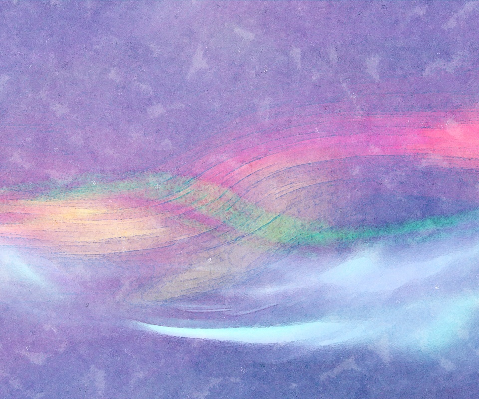 Радужные волны на нежно-фиолетовом фоне обои
