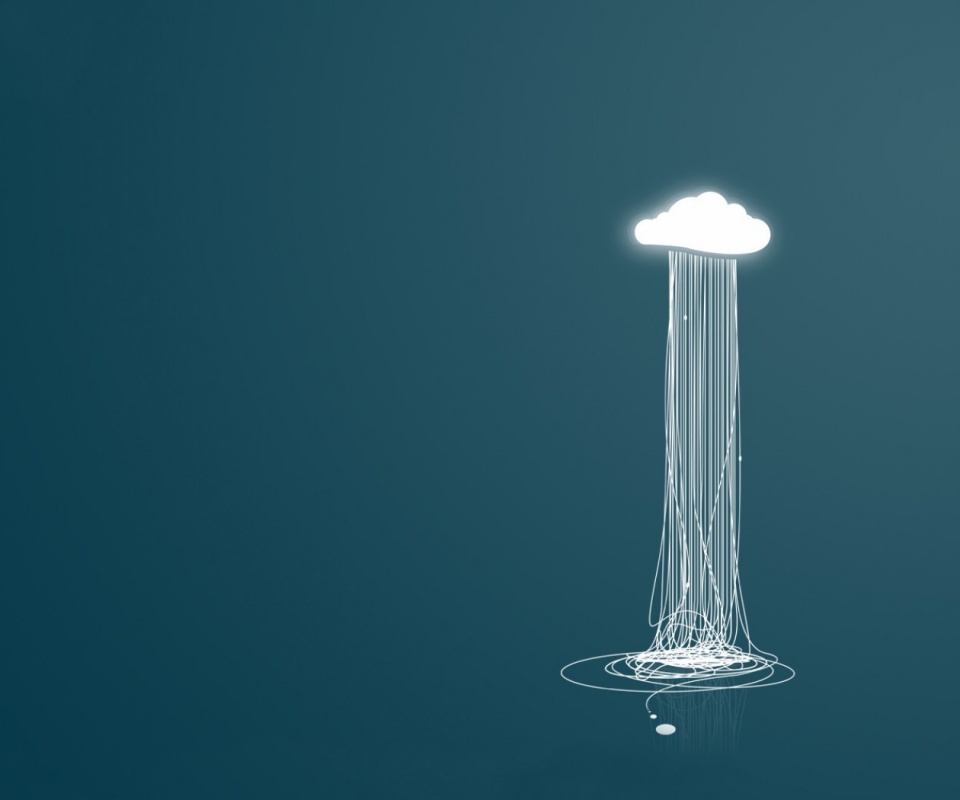 Тучка изливается нитями обои