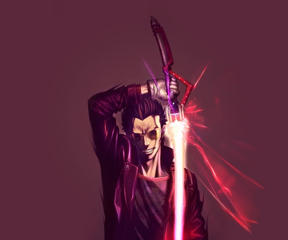 Мужик с зверским световым мечом обои