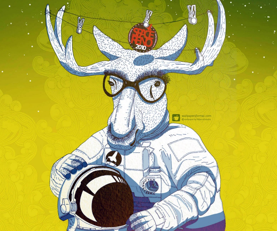 Лось в очках обои