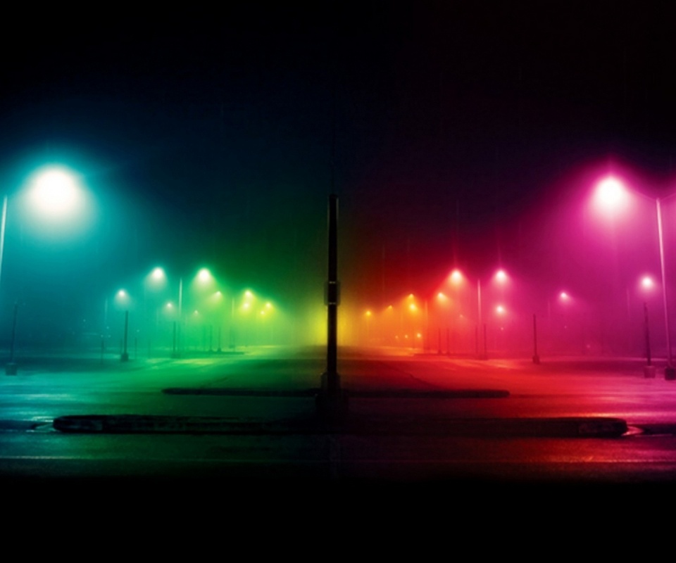 Радужные огни обои