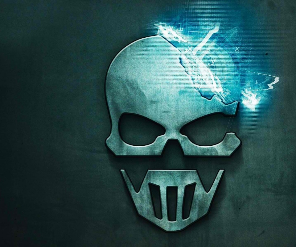 Контур стального черепа обои