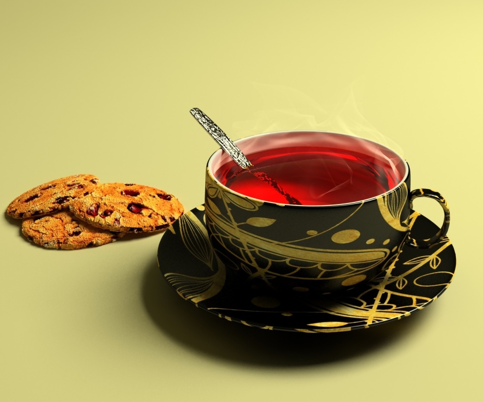 Чаек с печеньками обои