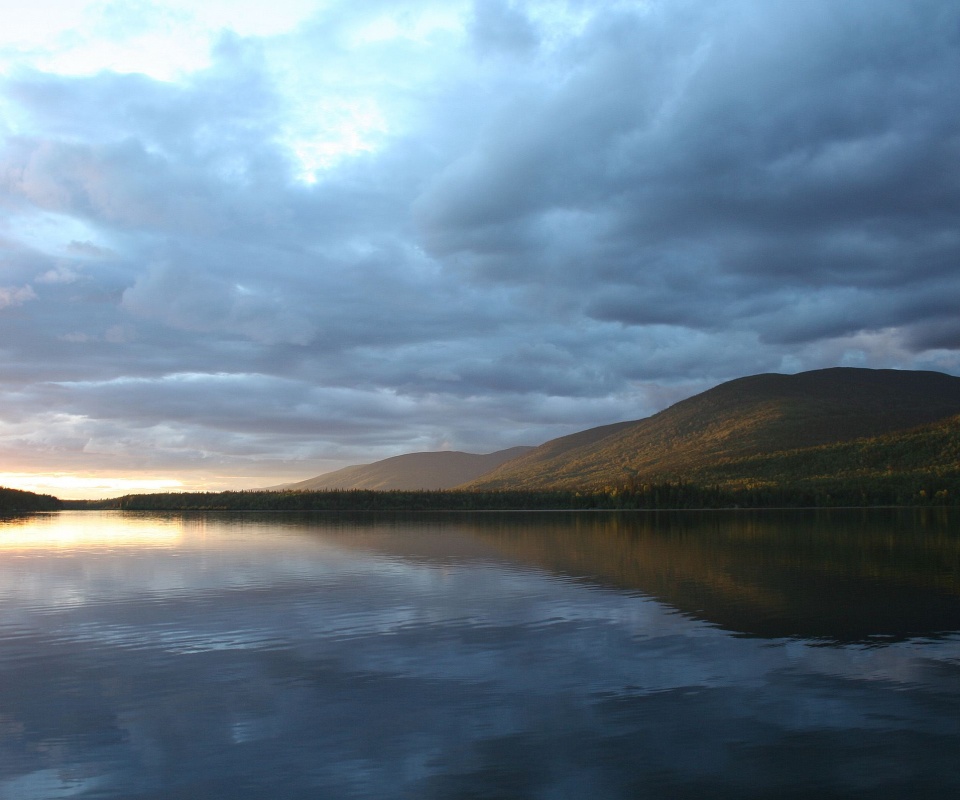 Вид на озеро обои