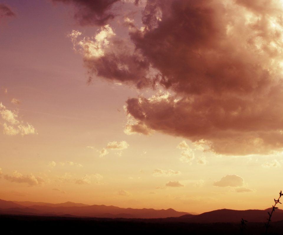 Горный закат обои