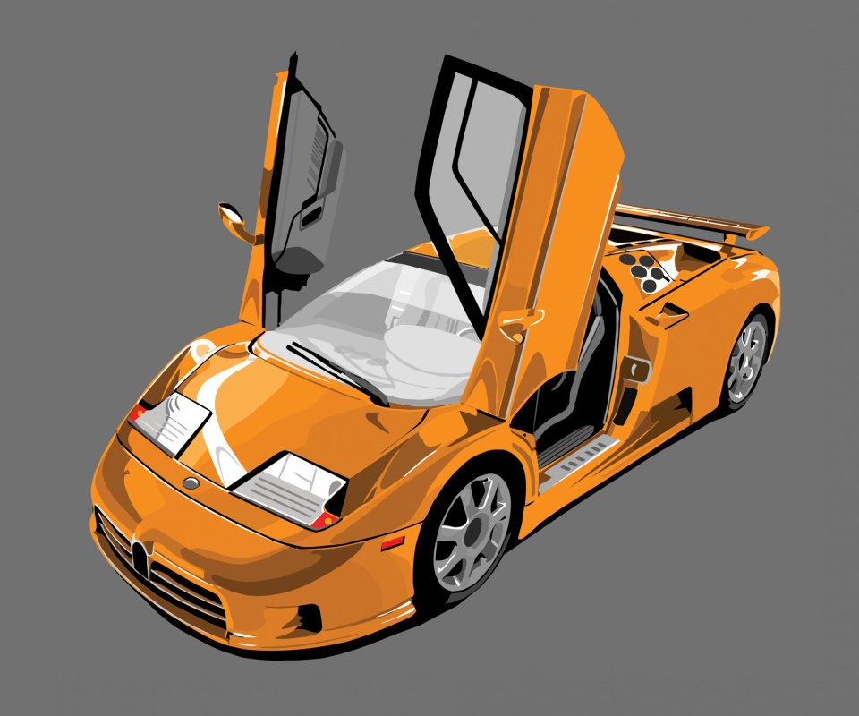 Bugatti EB 110 в векторе обои