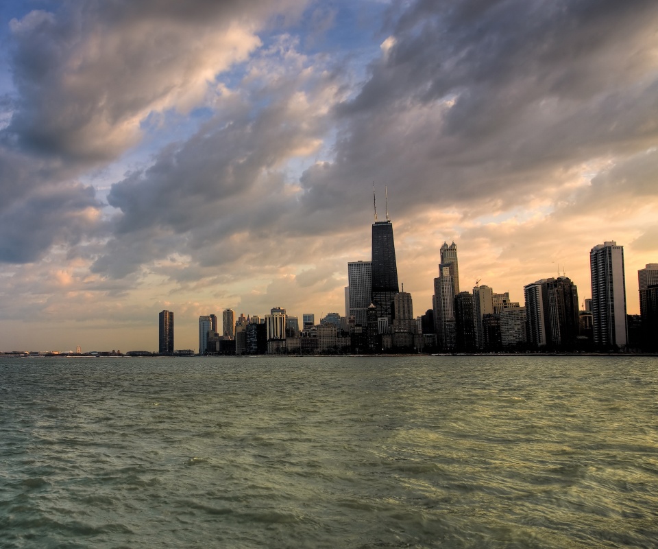 Вид на Чикаго обои