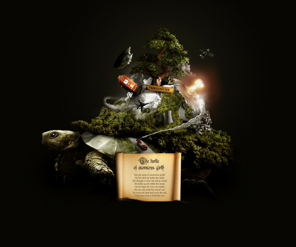 Огромная в обхвате черепаха обои