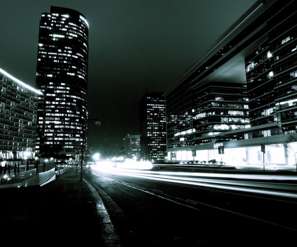 Ночные огни мегаполиса обои