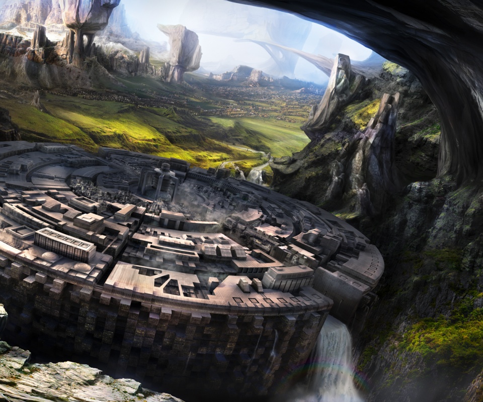 Город в скалах обои