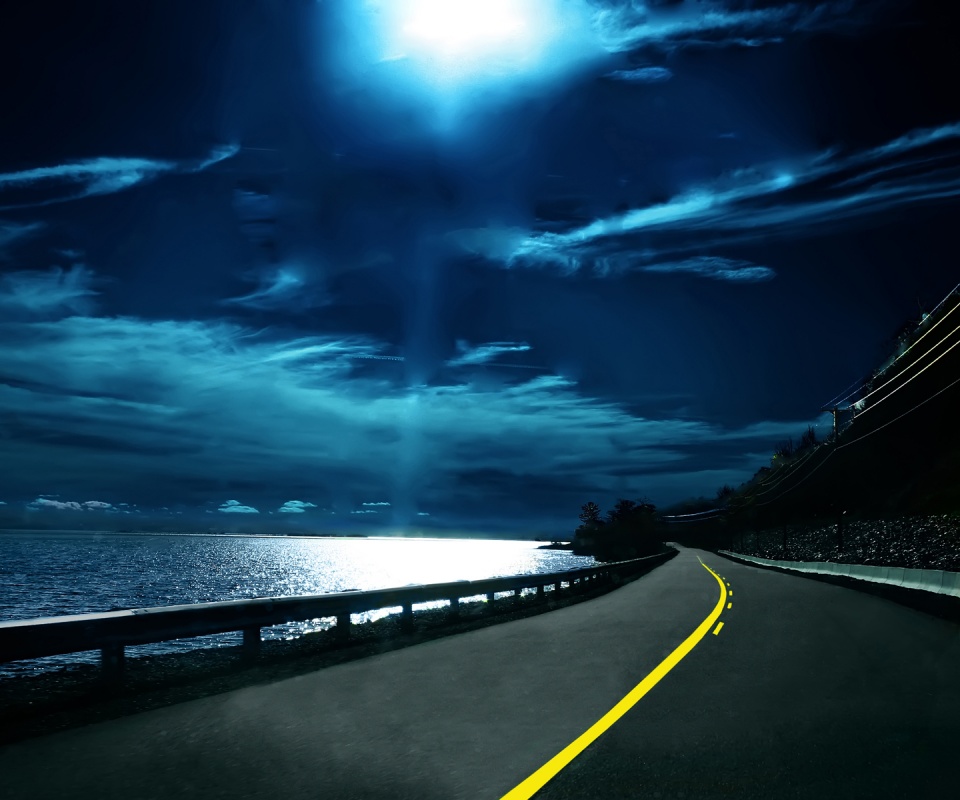 Ночная дорога обои