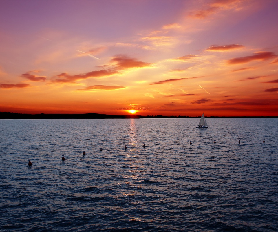 Морской закат обои