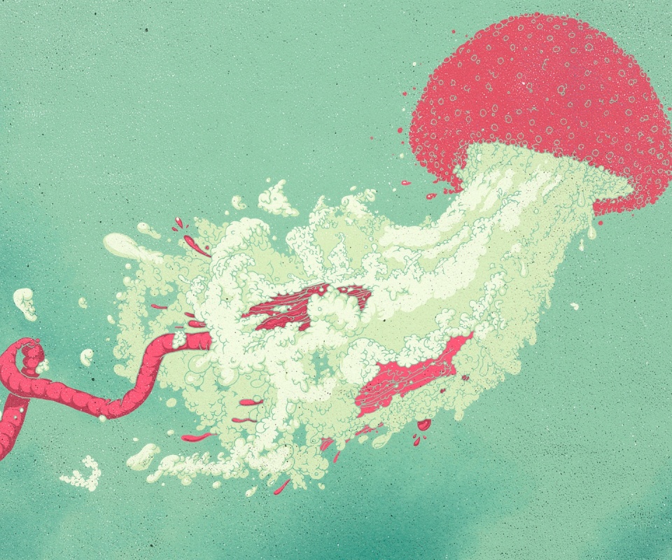 Розовая медуза обои