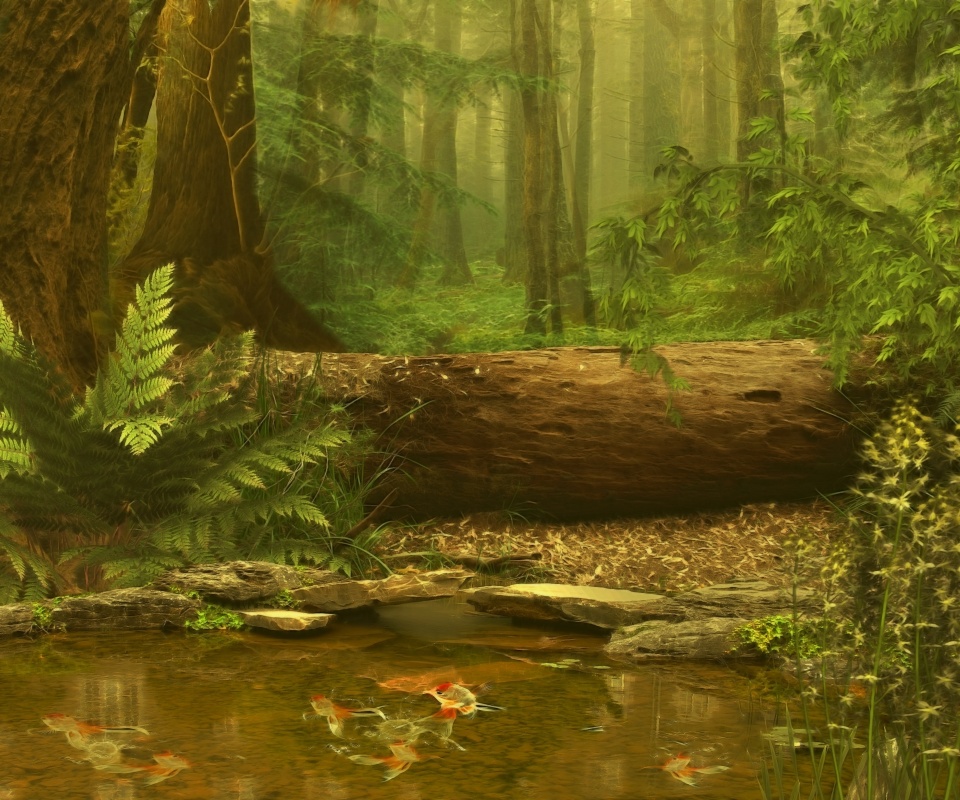 Лесной пейзаж обои