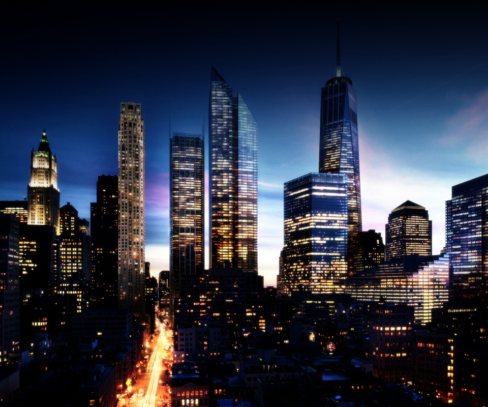 Ночной город обои