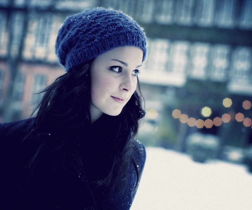 Девушка зимой обои