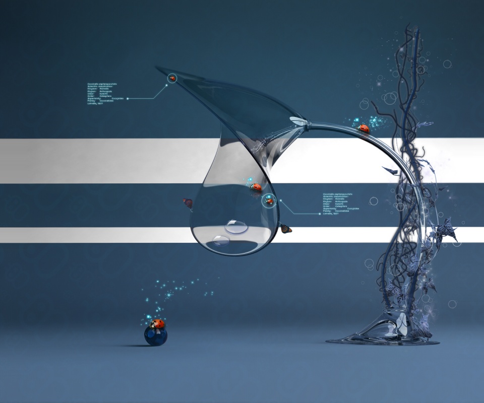 Футуристическая стеклянная лампа обои