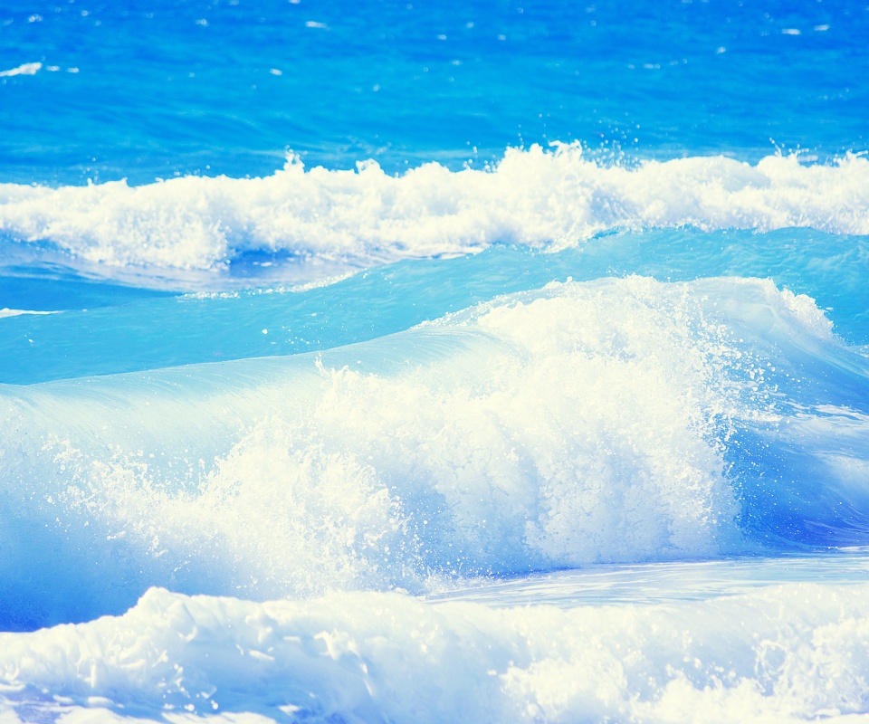 Голубые волны обои