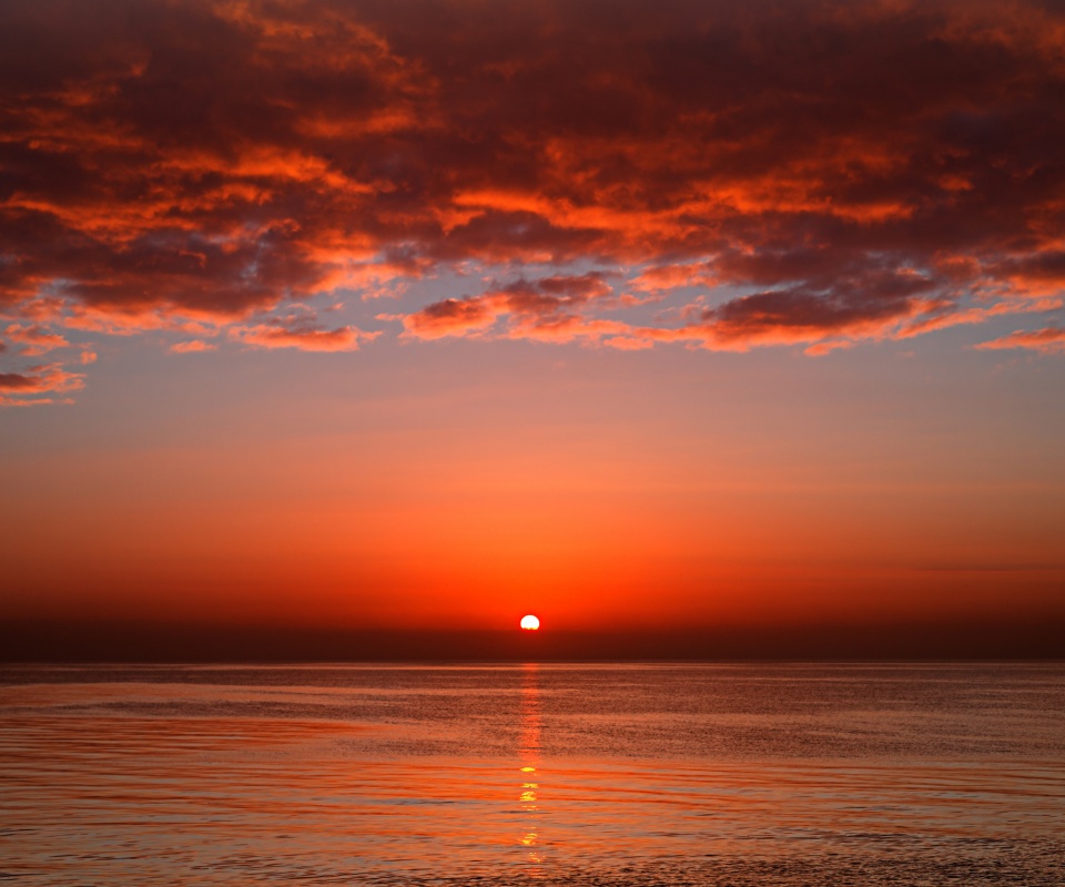 Багровый закат обои