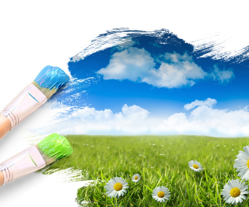 Нарисованный мир обои