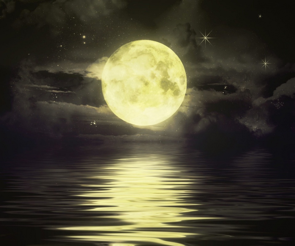 Огромная луна обои