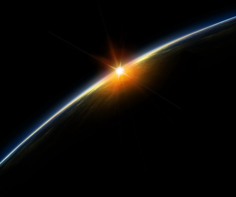 Солнце выглядывает из-за горизонта обои