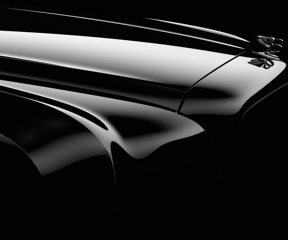 Капот чёрного авто обои