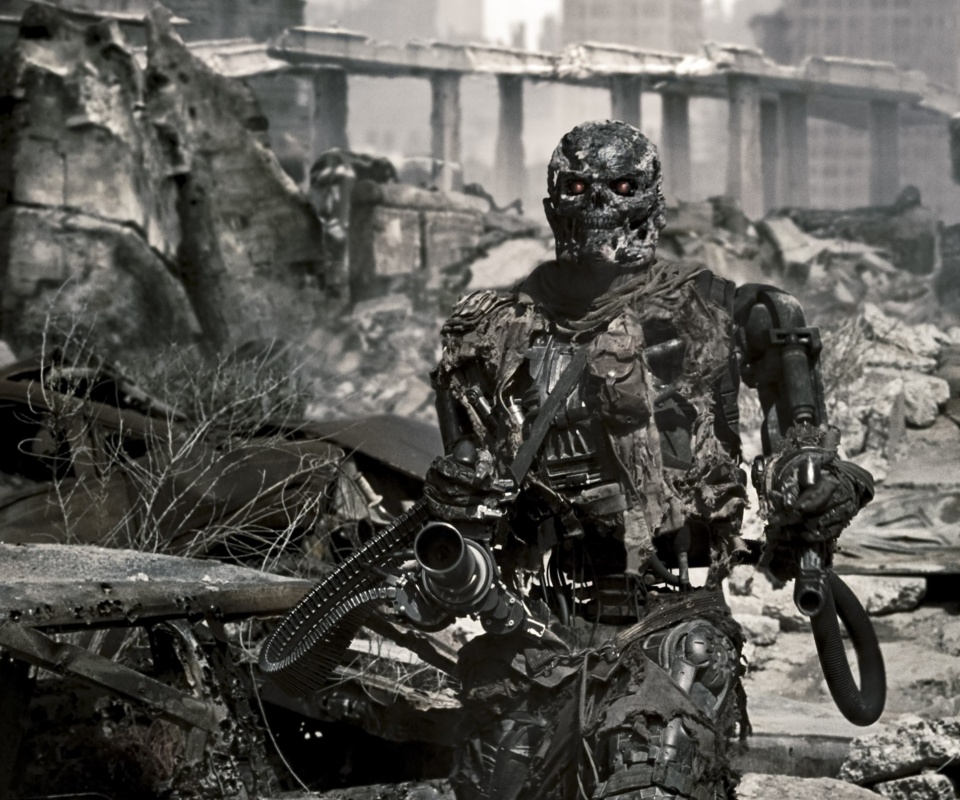 Терминатор на развалинах обои