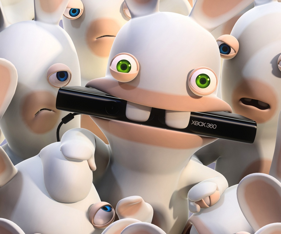 Кролик грызет кинект обои