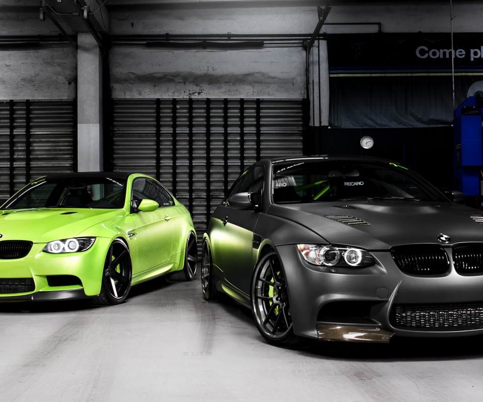 Черный и зеленый BMW M3 обои