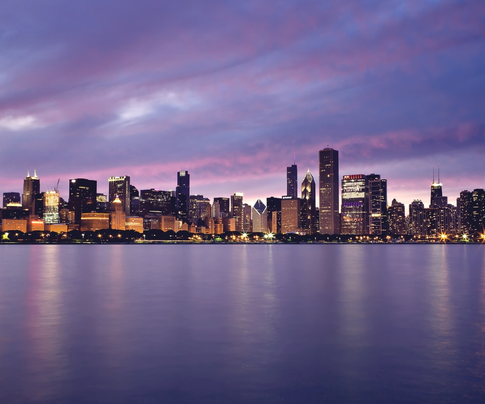 Чикаго с воды обои