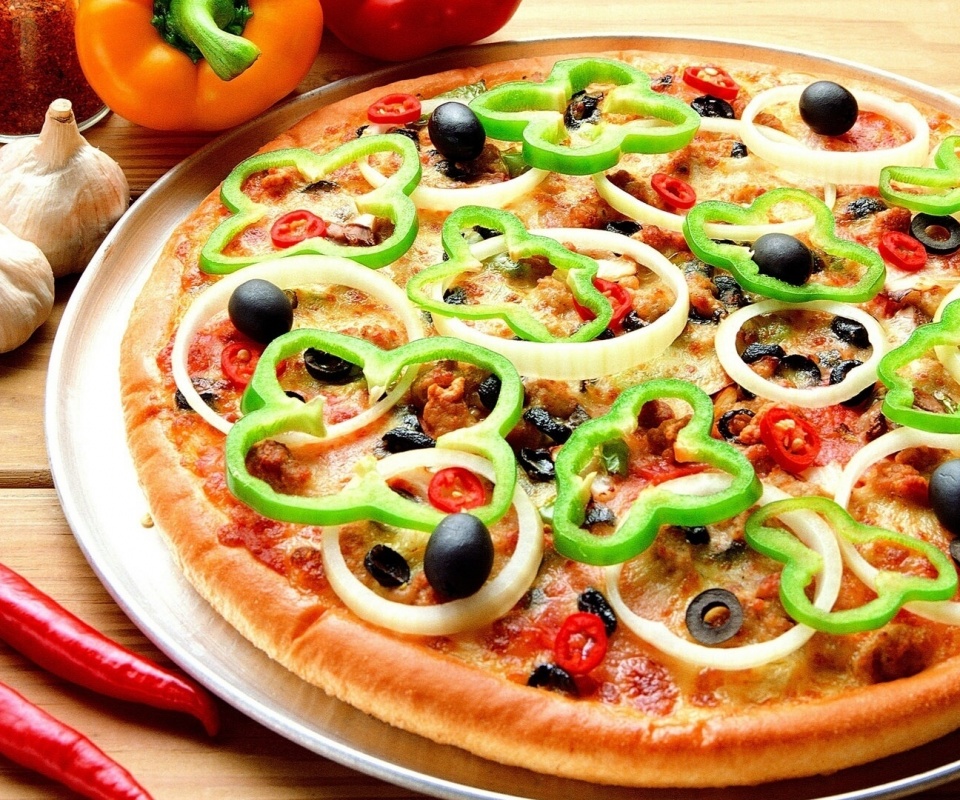 Пицца с паприкой обои