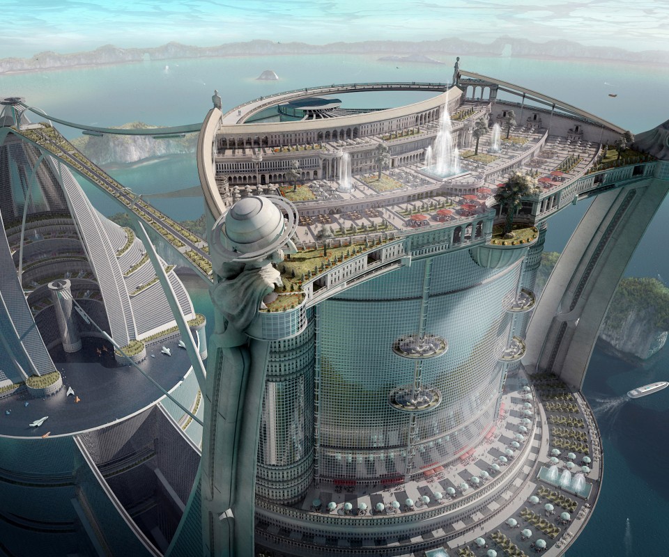 Город будущего обои