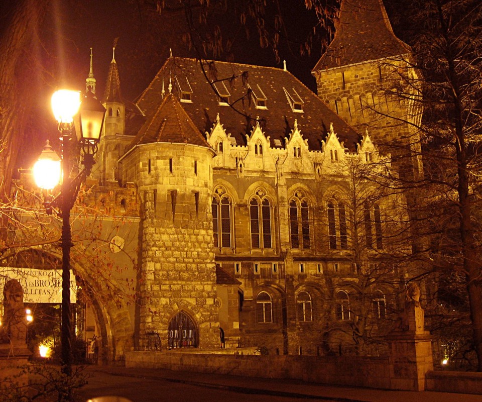 Замок ночью обои