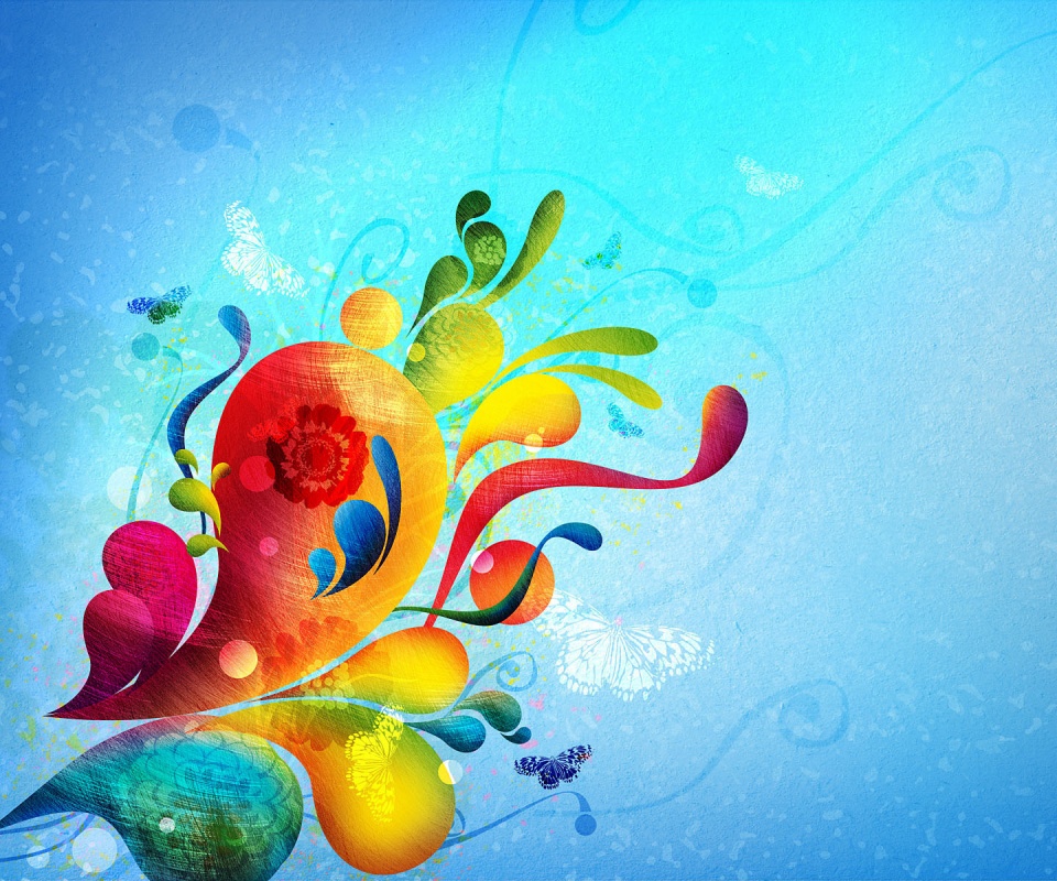 Радужный всплеск обои