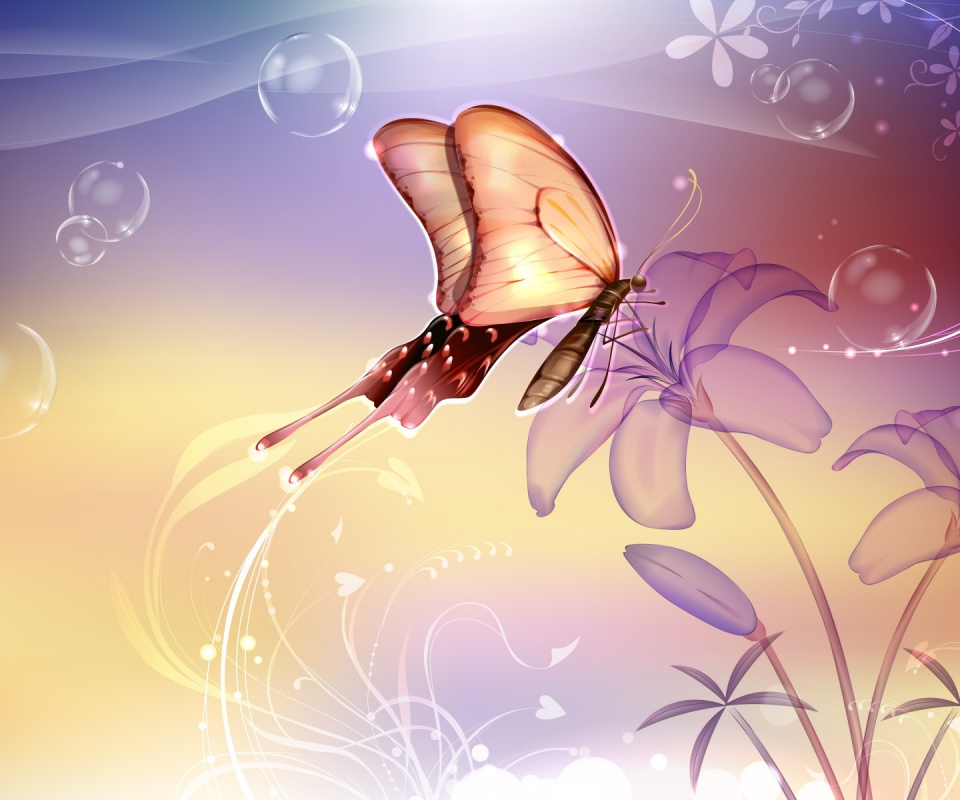 Сказочная бабочка обои