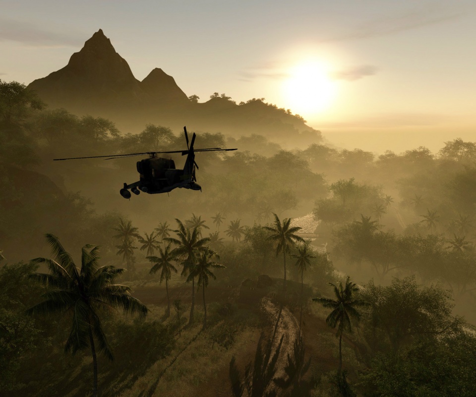 Вертолет над тропиками в crysis обои