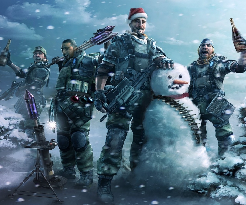 Новый год в шутере обои