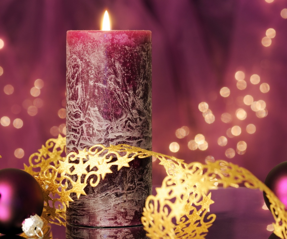 Новогодняя свеча обои