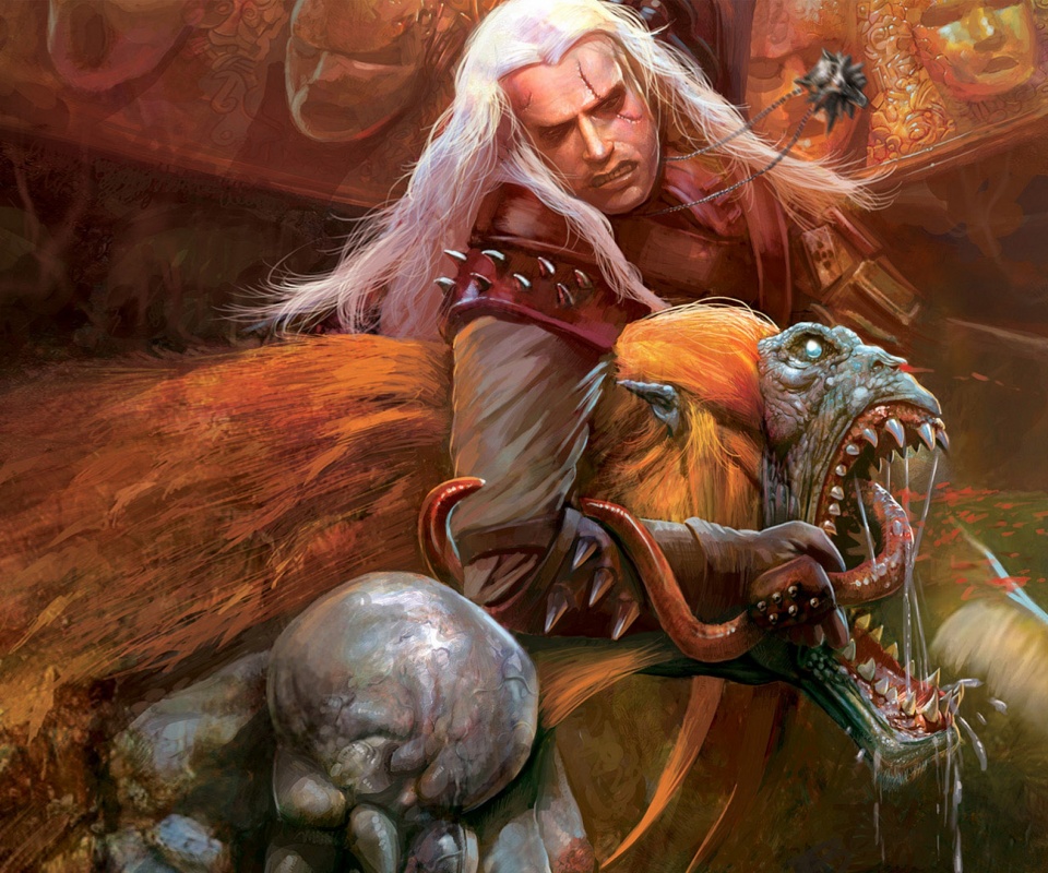 Ведьмак и монстр обои