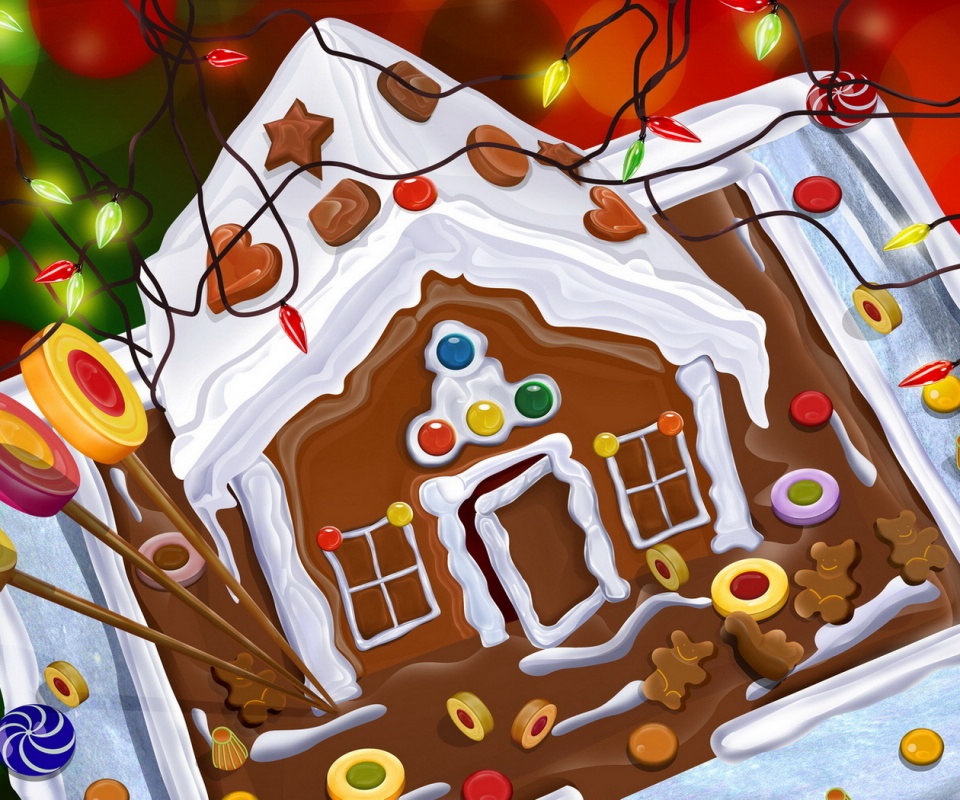 Пряничный домик обои