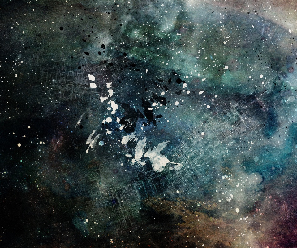 Паттер из красок и штрихов обои