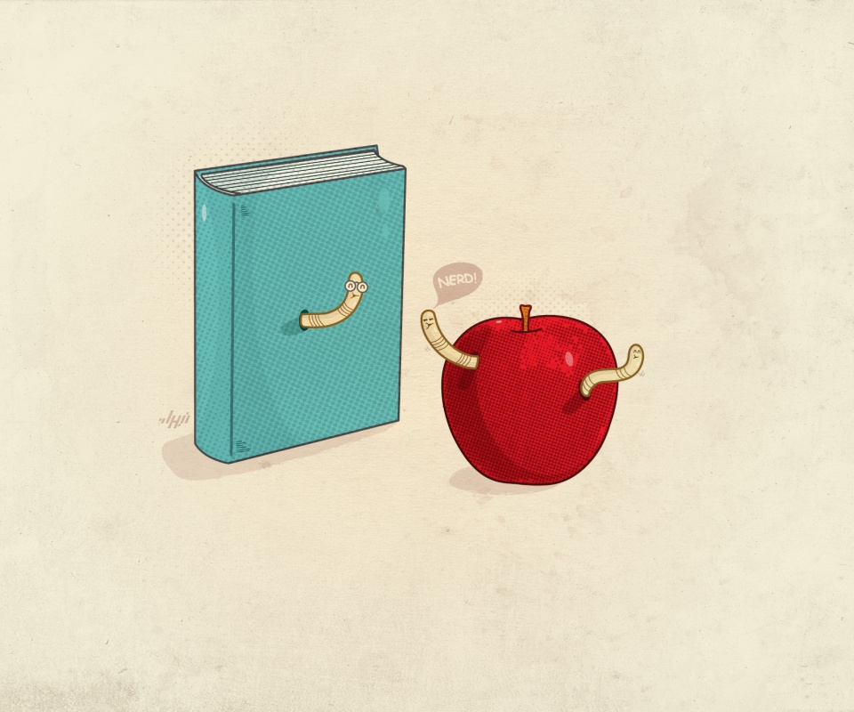 Книжный червь обои