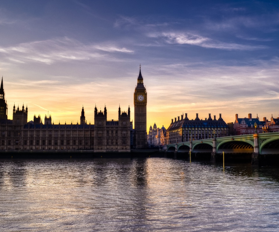 Биг-Бен на берегу Темзы обои