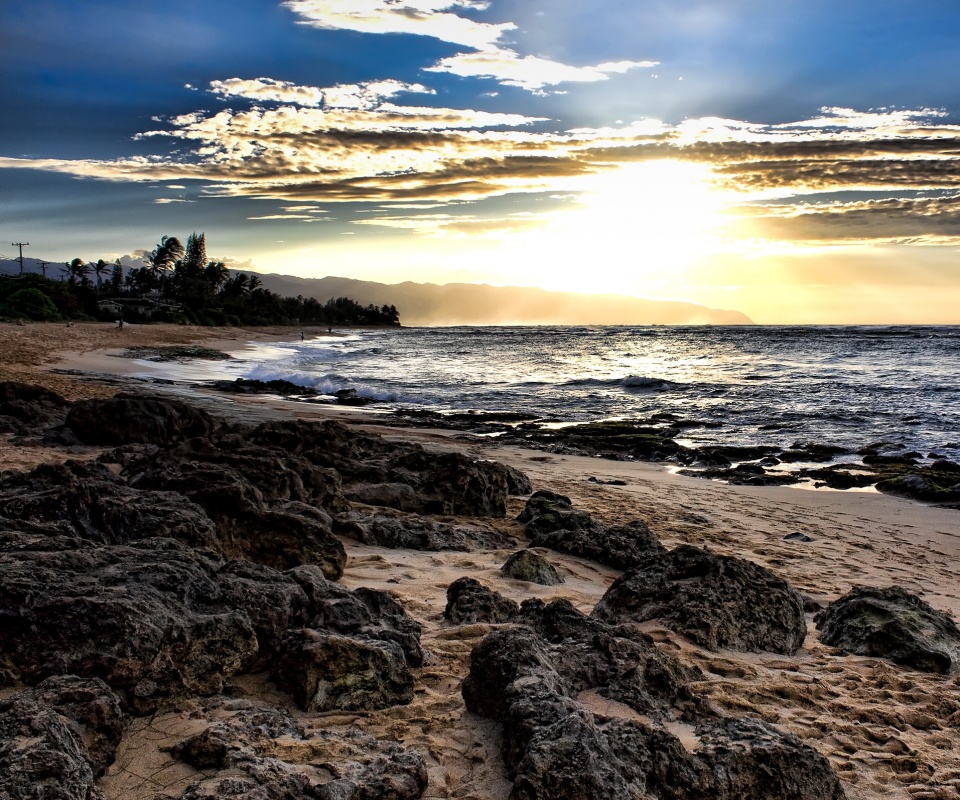 Закат на море обои