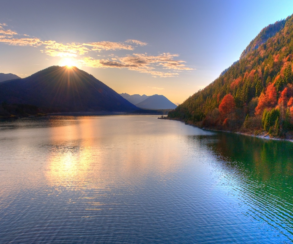 Закат в горах обои