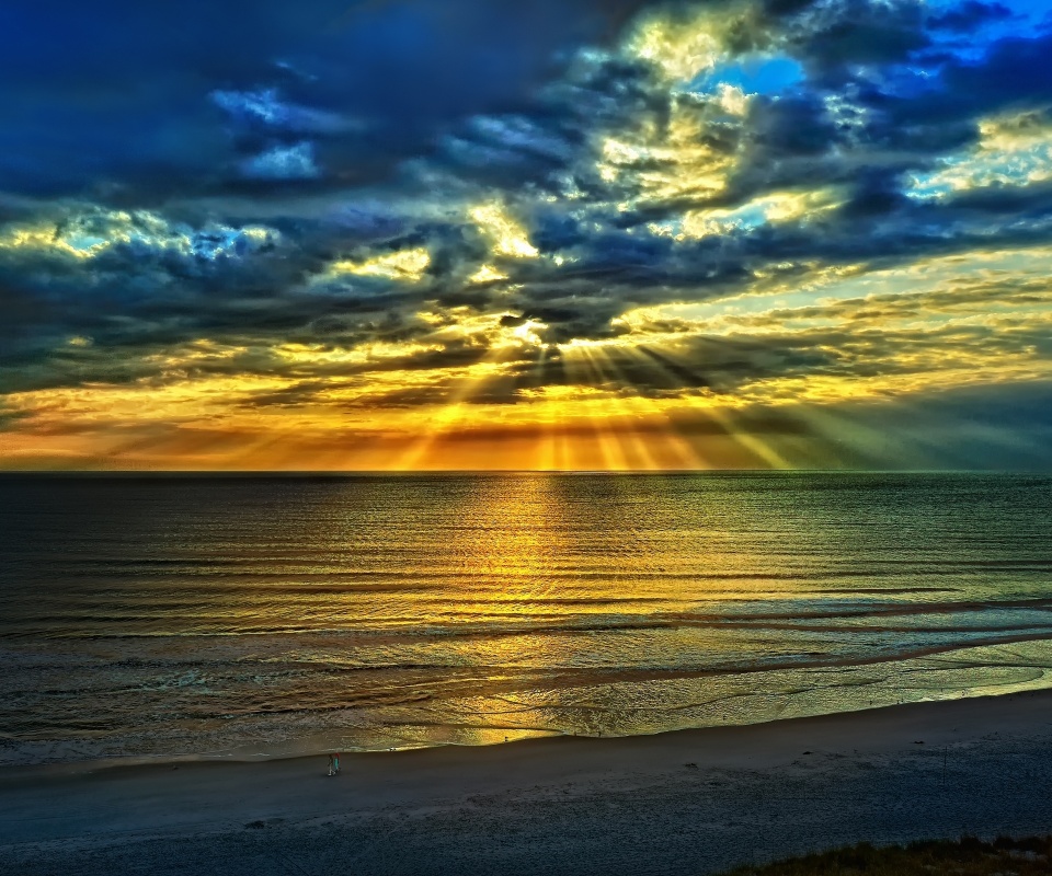 Красивый закатный берег обои