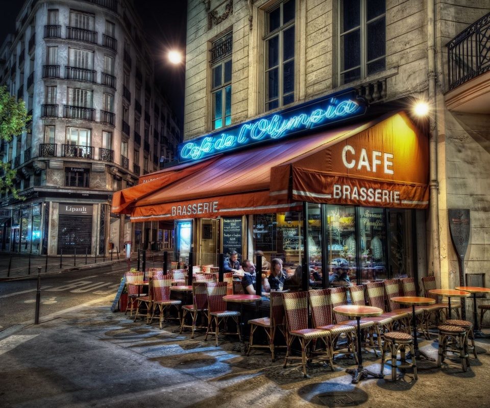 Уличное кафе обои