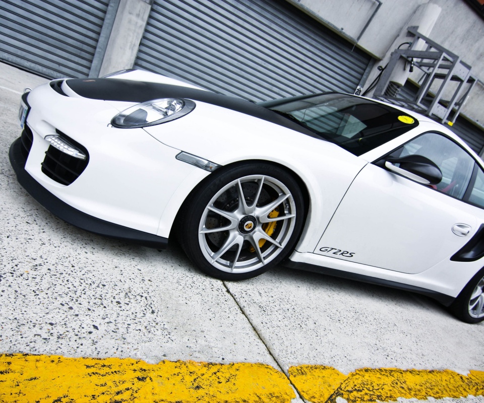 Белый порше обои