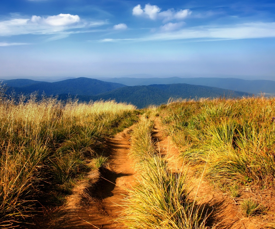 Дорога высоко в горах обои